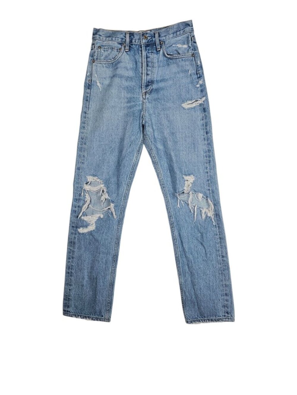 AGOLDE Womens 90s Jean Size 23 Light Wash Distressed Straight Leg USA